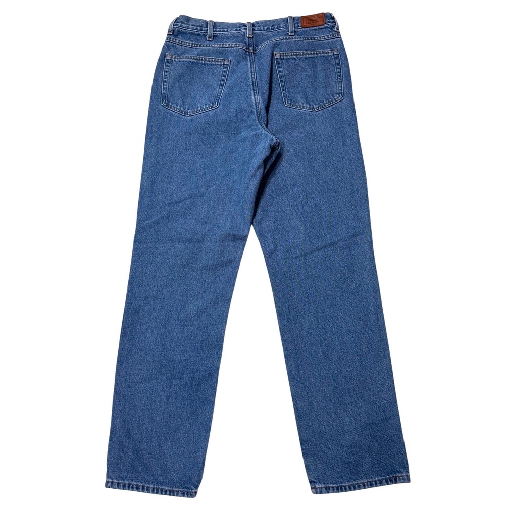 LL Bean Mens‎ Classic Fit Flannel Lined Jeans Blue Denim 34x32 - Picture 2 of 7